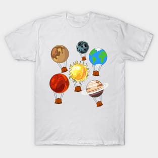 Hot Air Balloons made of Planets T-Shirt